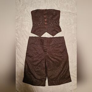 Bebe Metallic Brown Two-Piece Set